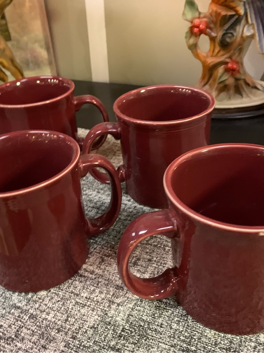 Fiesta Cinnabar D-Handle Mugs Set of 4